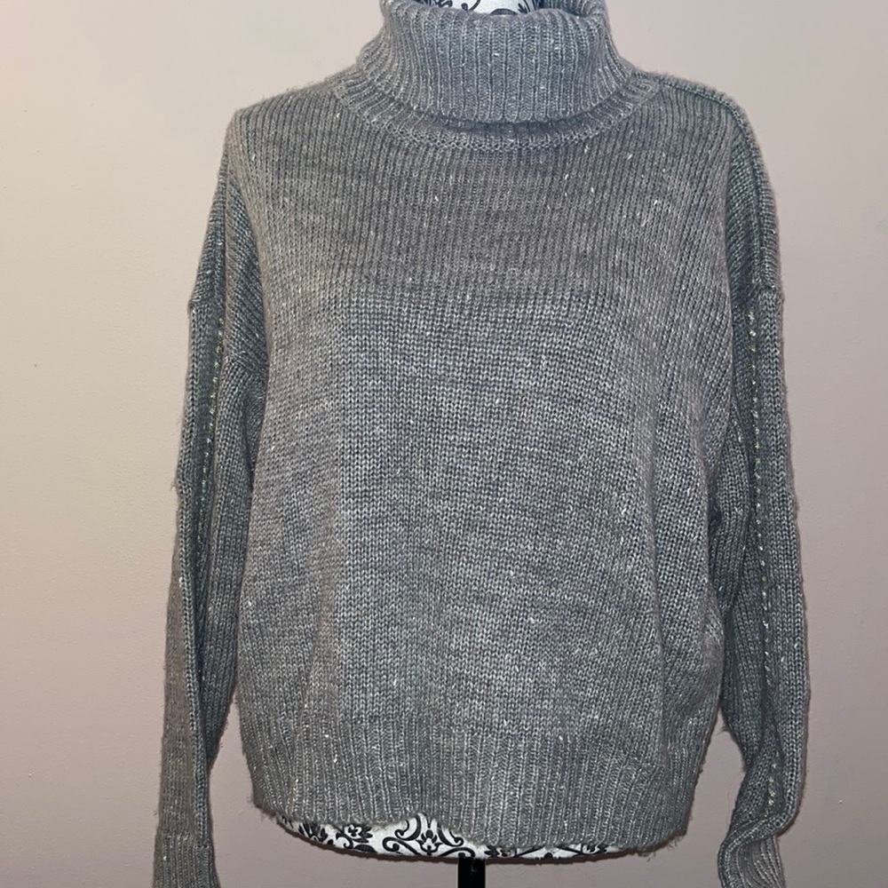 Heather gray turtleneck sweater